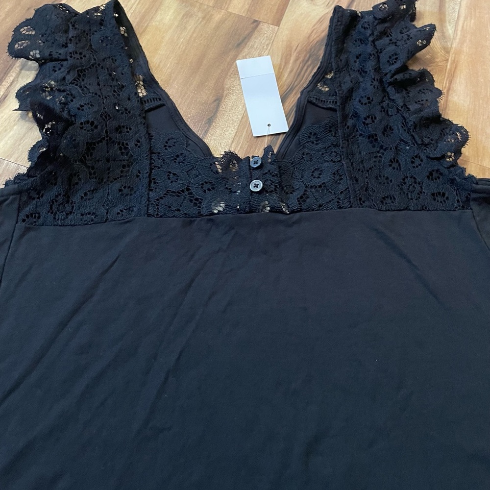 NWT LOFT Simple Little Black Dress With Lace Detail Sz S - Picture 4 of 7